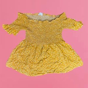 Off Shoulder Pink Peony in Yellow
